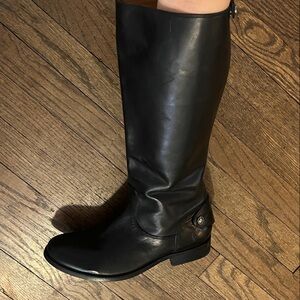 Frye black knee high riding boots